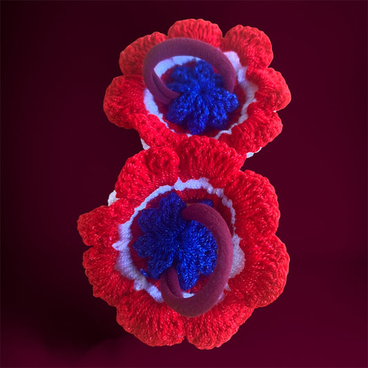 Coleta Flor Crochet — Estados Unidos (Pack x2)