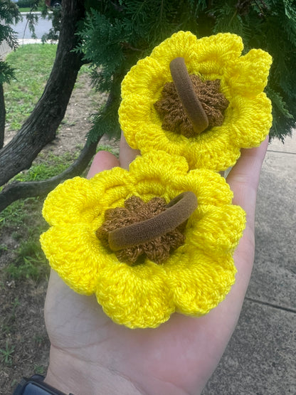 Scrunchies hair Flor de Girasol (pack x2)