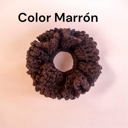 Scrunchie Crochet Hecho a Mano — Marrón