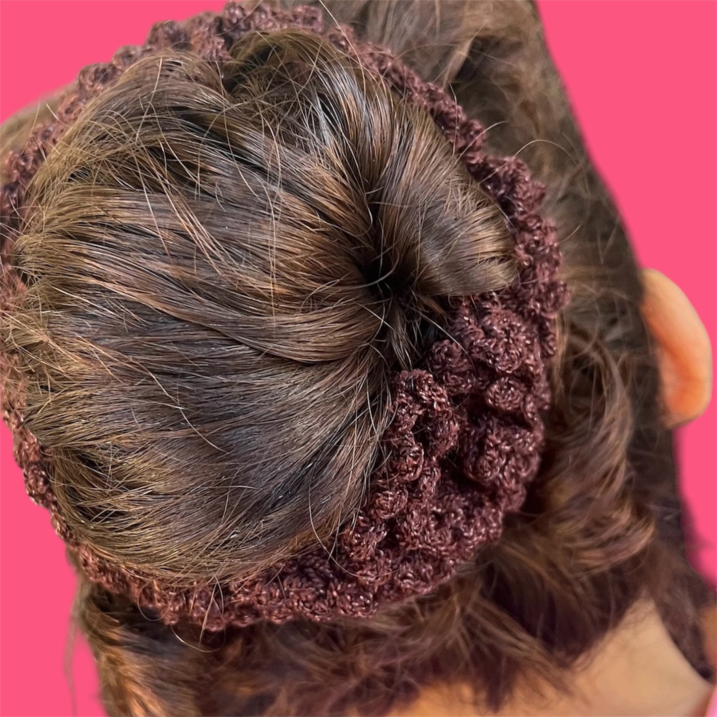 Scrunchie Crochet Hecho a Mano — Marrón