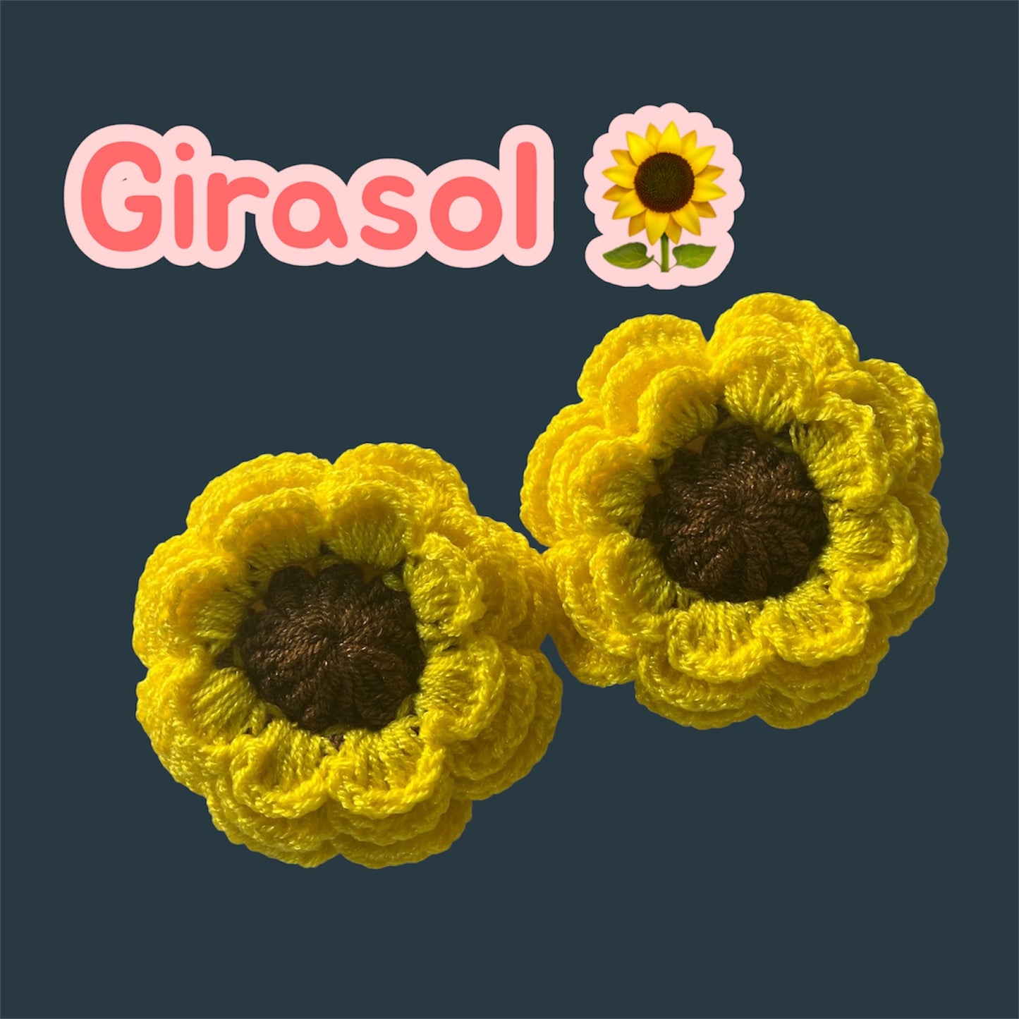 Scrunchies hair Flor de Girasol (pack x2)