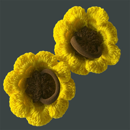 Scrunchies hair Flor de Girasol (pack x2)