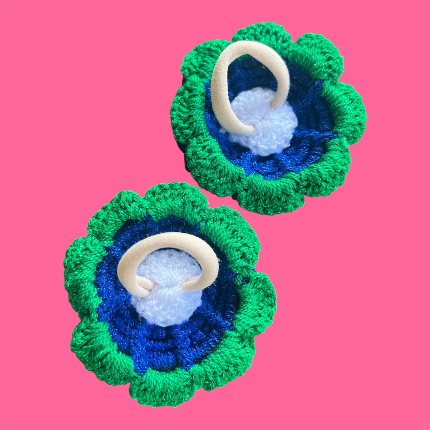 Scrunchies hair- Flor a crochet (PACK X2)