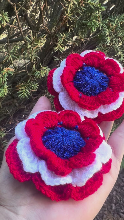 Coleta Flor Crochet — Estados Unidos (Pack x2)